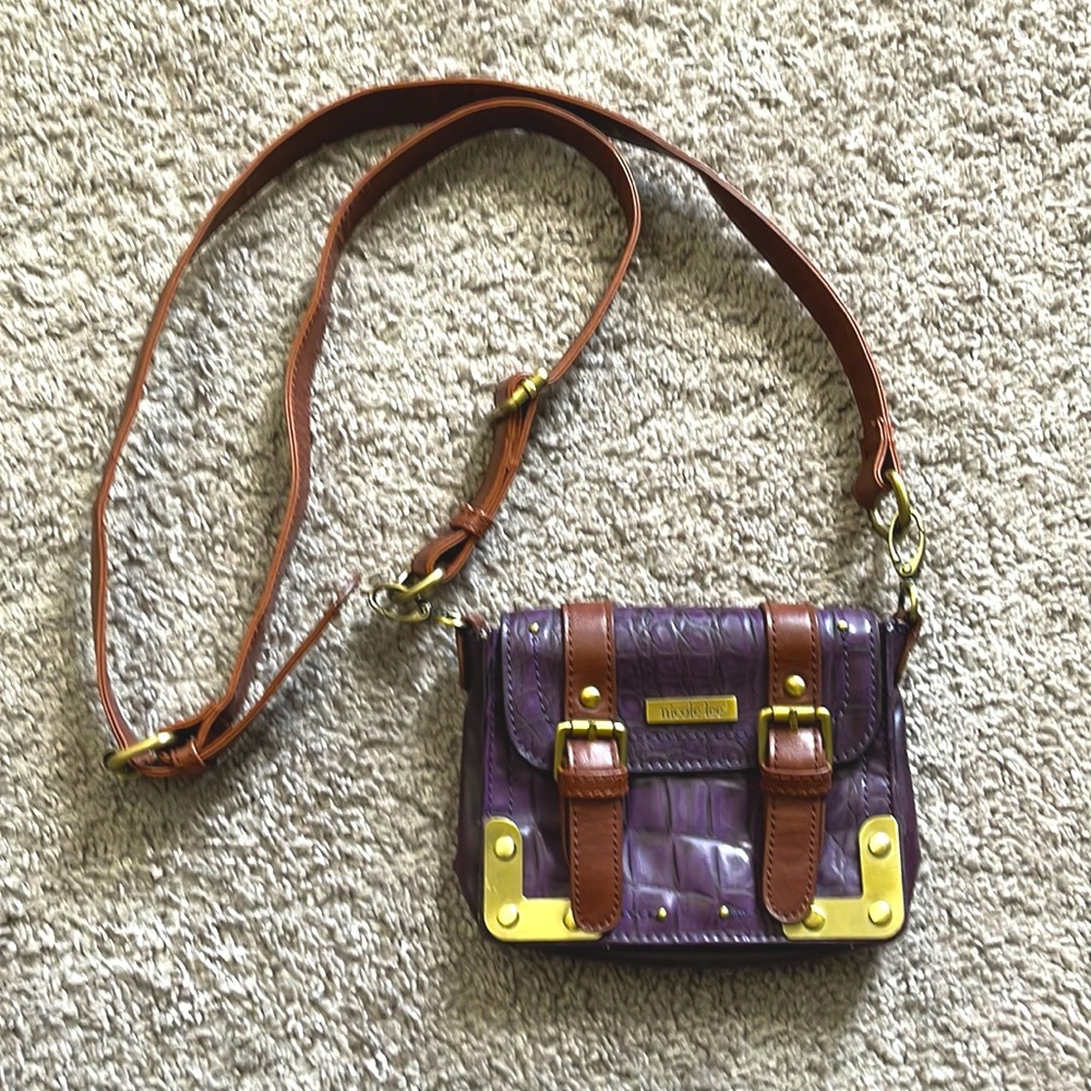 Nicole Lee Faux Leather/Polyurethane Gold Buckle Snap Cross body hand bag - Mint